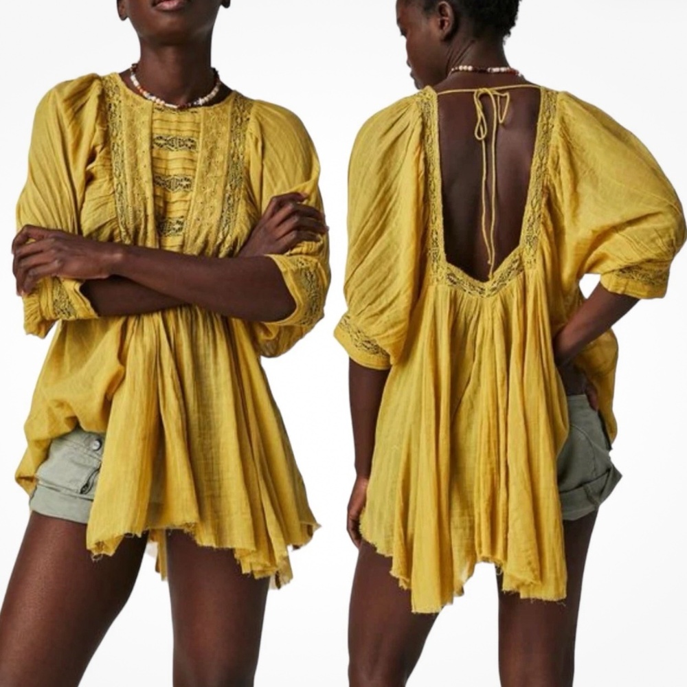 Free People One Finley Tunic in Dried Palm sz L $168R EUC - Picture 7 of 7